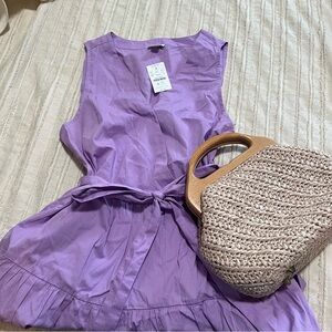 J. Crew Purple Faux Wrap Dress, New with Tags